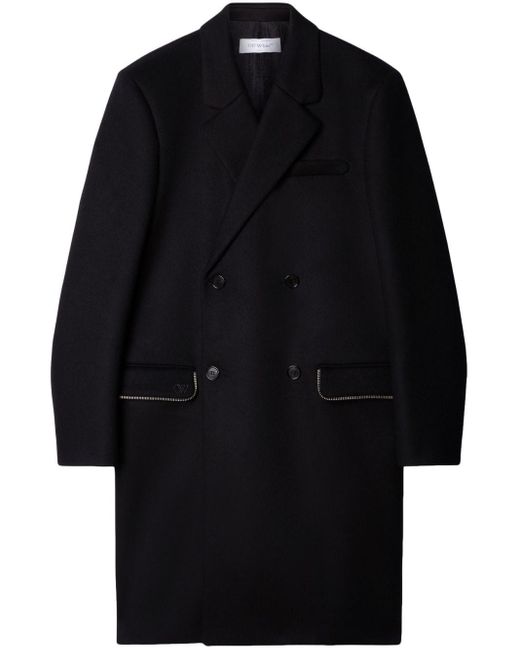Manteau en laine vierge à détails de zips Off-White c/o Virgil Abloh pour homme en coloris Black