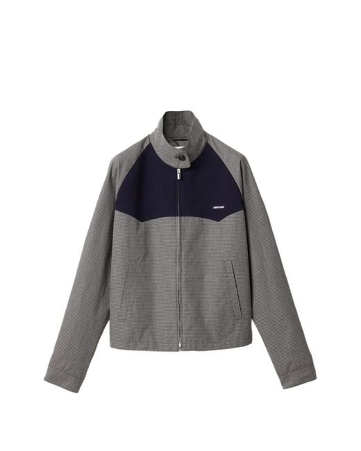 Miu Miu Gray Gingham Check Blouson Jacket