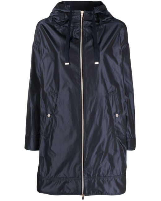 Herno Blue Iridescent-effect Hooded Parka