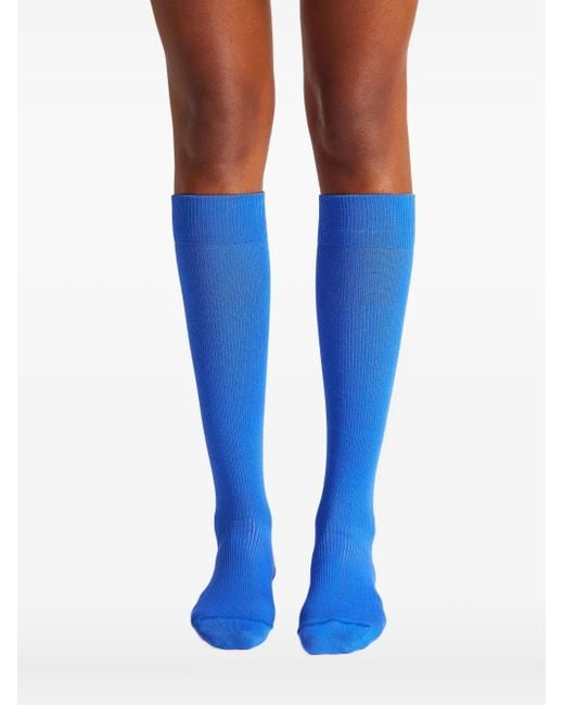 Fusalp Blue Jacquard-Logo Socks