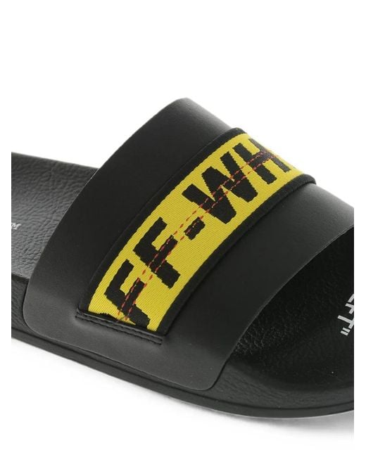Off-White c/o Virgil Abloh Green Industrial Logo-Strap Slides for men