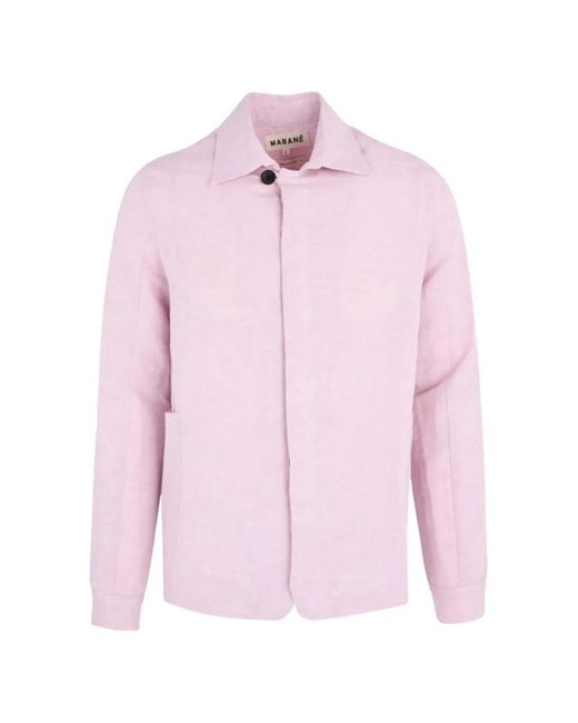 Marane Pink Concealed-Fastening Shirt Jacket for men