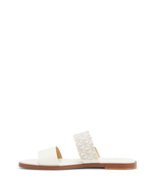 Michael Kors White Vera Leather Sandals