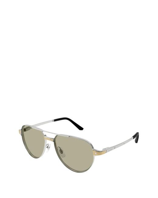 Cartier Metallic Pilot-Frame Sunglasses for men