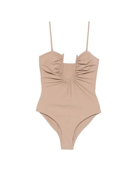 Christopher Esber Natural Ruched One-Piece Swimsuit