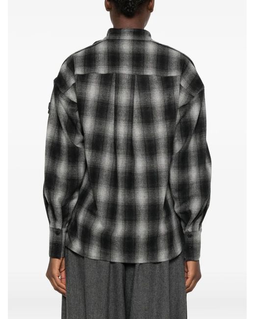 IRO Black Natte Checked Top