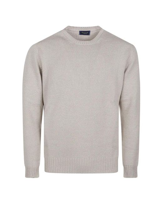 Drumohr Gray Crew-Neck Knited Sweater for men