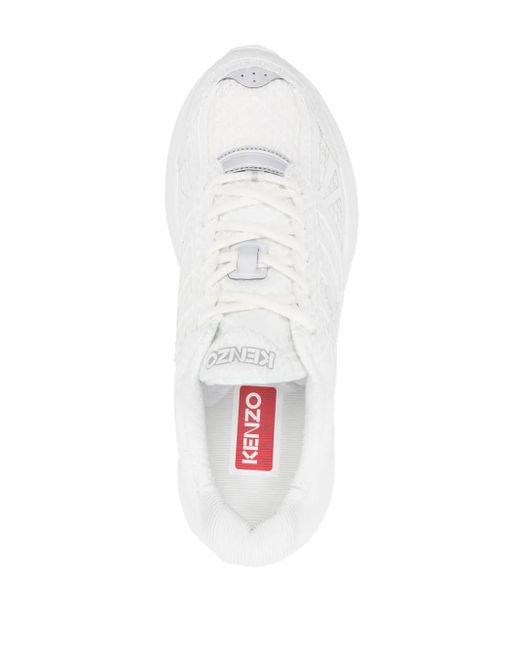 KENZO White Pace Open-Knit Sneakers for men