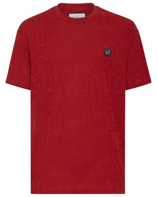 メンズ Philipp Plein モノグラム Tシャツ Red