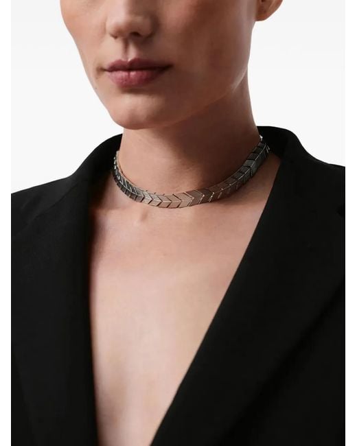 Bevza Black Flat Spikelet Choker