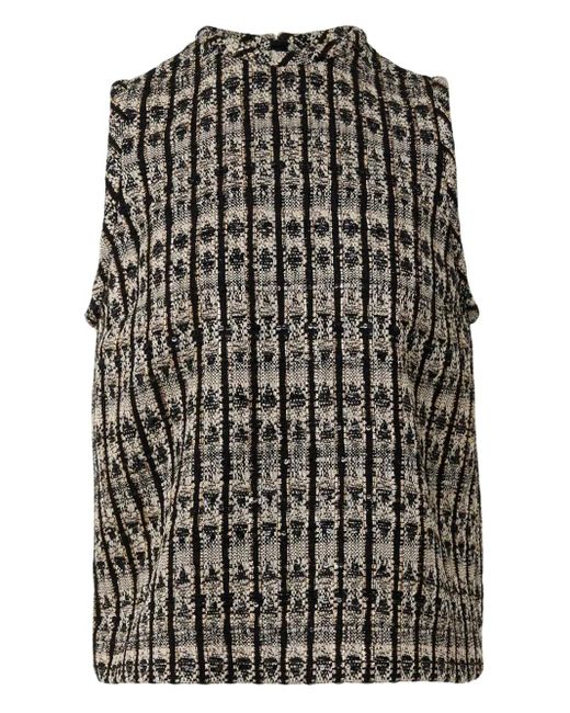 Giambattista Valli Black Bouclé-Texture Tank Top
