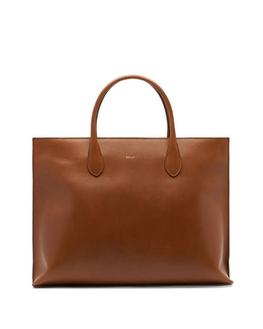Bally Brown Althea Logo-Print Tote Bag
