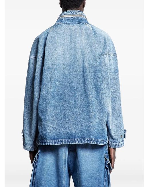 Hed Mayner Blue Flap-Pockets Denim Jacket for men