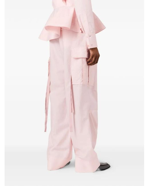 Stella McCartney Pink Ribbon-Trimmed Cargo Pants