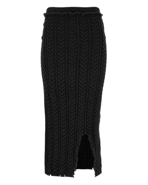 Falda midi de punto Laneus de color Black