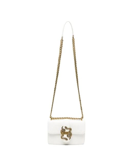 Just Cavalli Metallic Snake-Detail Shoulder Bag
