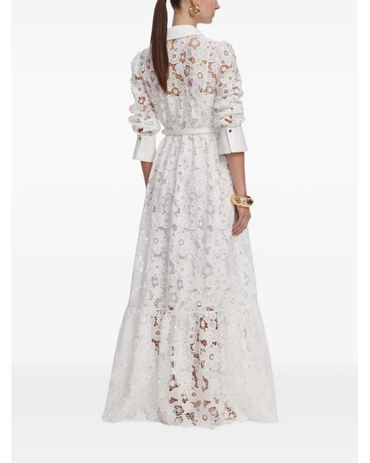 Self-Portrait White Lace Long Dress