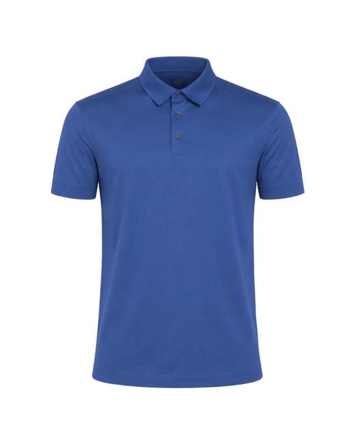 Zegna Blue Short-Sleeve Polo Shirt for men