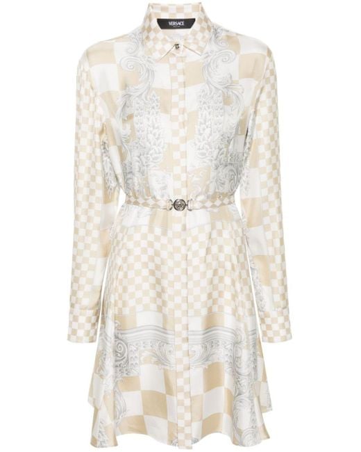 Versace Maxi-jurk Met Barokprint in het White