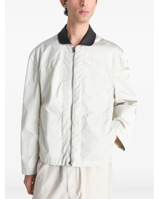 Lemaire White Zip-Fastening Long-Sleeve Jacket