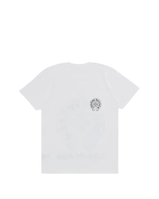 Chrome Hearts White Las Vegas Exclusive Horseshoe Logo Chest-Pocket T-Shirt for men