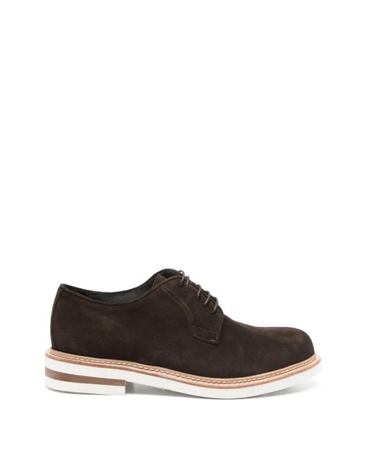 Corneliani Brown Lace-Up Derby Shoes for men