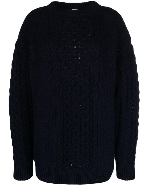 Totême  Blue Chunky Cable-knit Wool Jumper