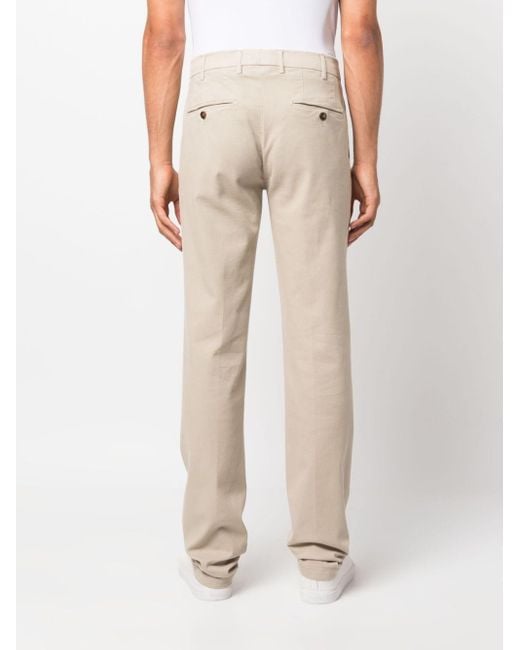 Canali Mid rise Cotton Chino Trousers in Natural for Men Lyst UK