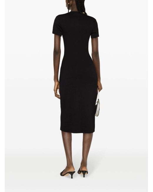 Sandro Crystal-embellished Cut-out Cotton Dress in het Black
