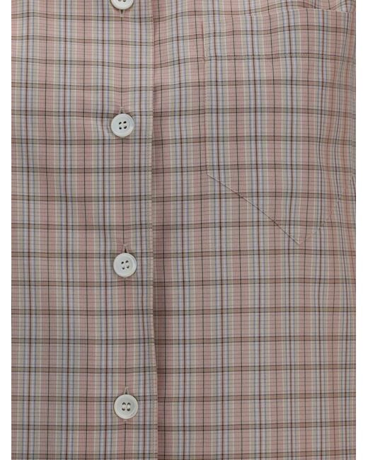 Prada Gray Check Short-Sleeved Shirt