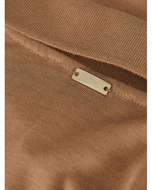Herno Brown Polo-Collar Top