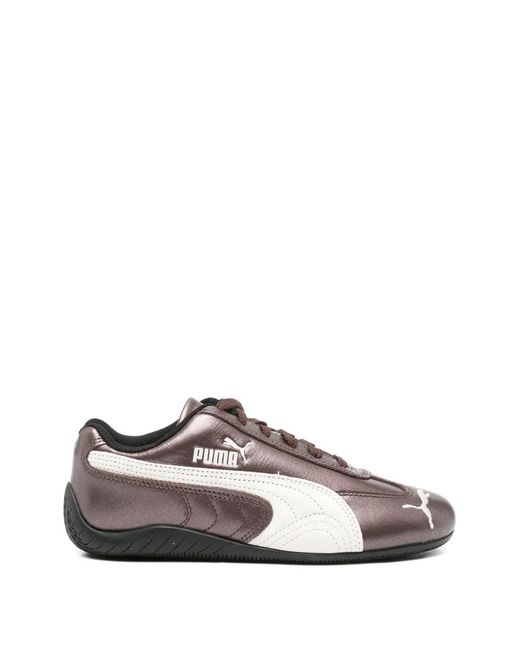 PUMA White Speedcat Metallic Sneakers