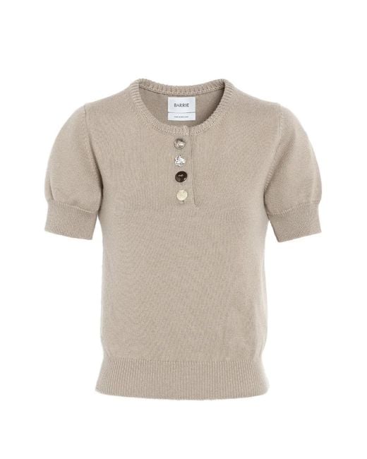 Barrie White Jewelled Buttons Top