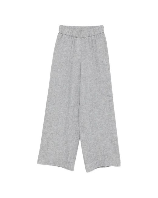 Peserico Gray Elasticated-Waistband Trousers