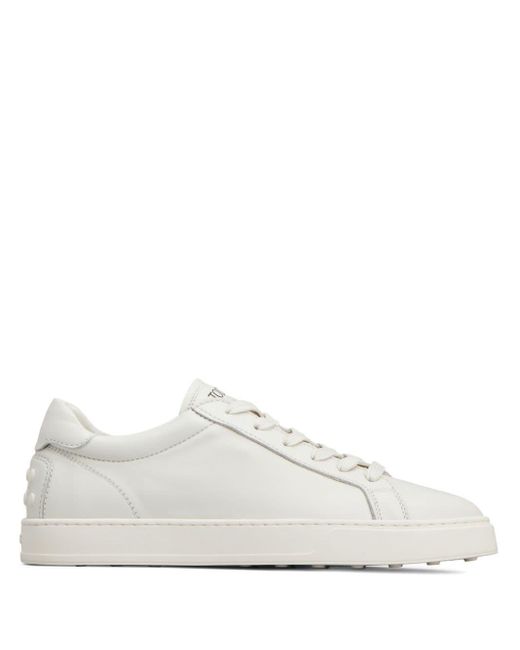Tod's White Studded Lace-up Sneakers for men