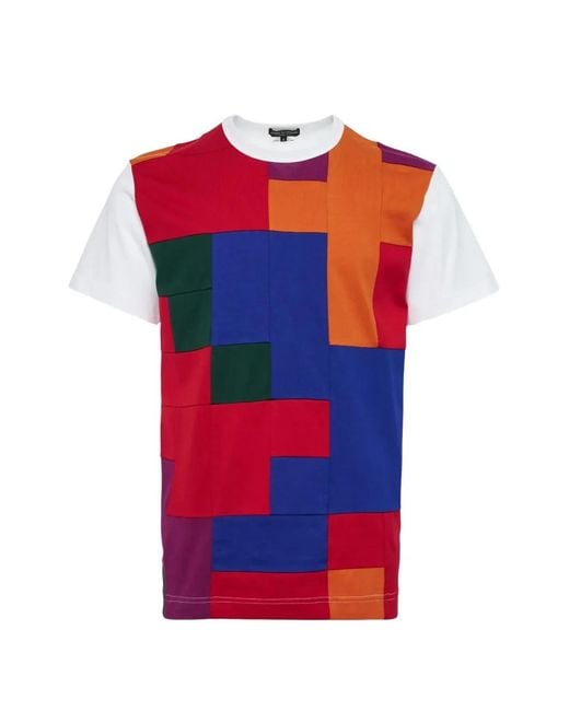 Comme des Garçons T-Shirt Met Patchwork in het Red voor heren