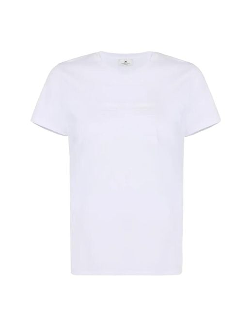 Elisabetta Franchi White Jersey T-Shirt With Embroidered Logo
