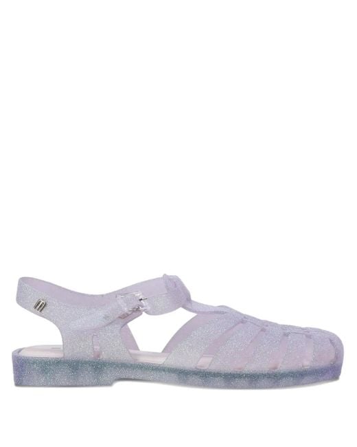 Melissa White Possession Glitter-Embellished Flat Sandals