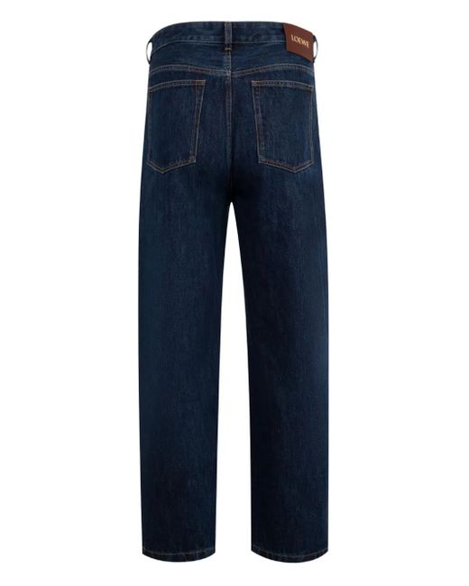 Loewe Blue Embossed-Logo Jeans for men