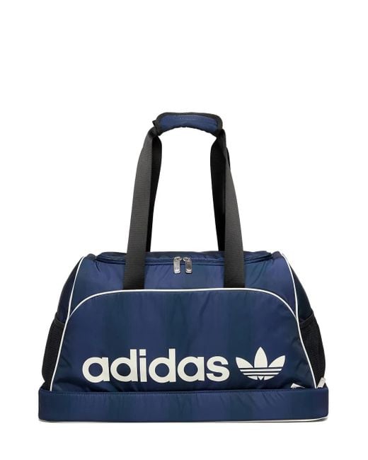 Adidas Blue Logo-Print Holdall