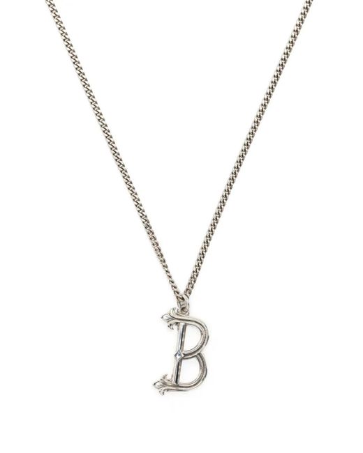 Emanuele Bicocchi Metallic B Letter Pendant Necklace
