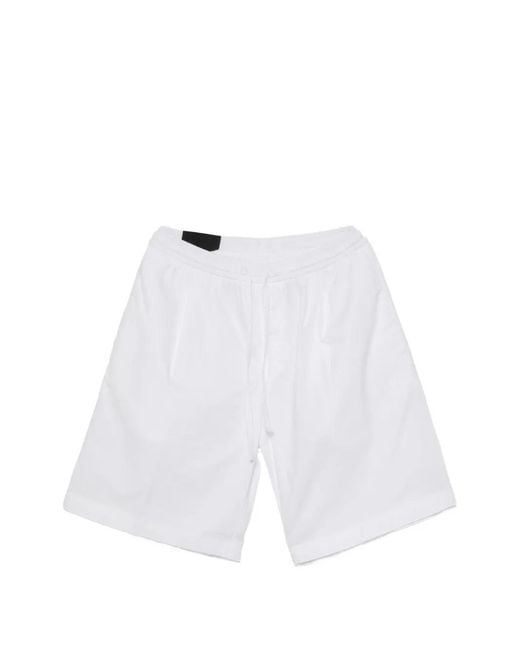 Michael Coal White Drawstring-Fastening Shorts for men