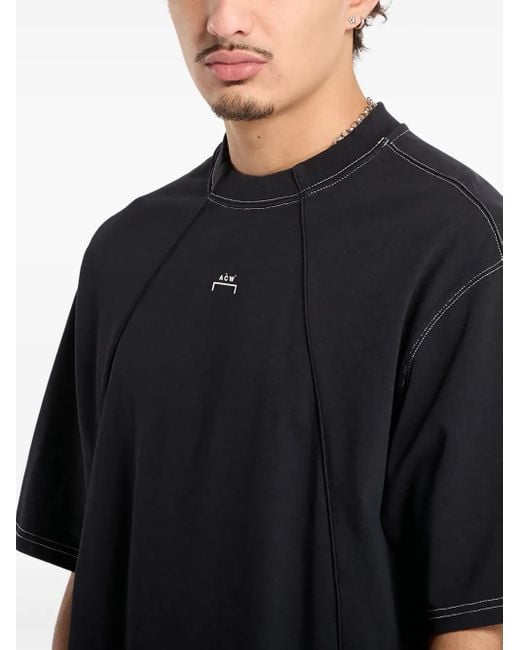 A_COLD_WALL* Black Millbank Topstitch T-Shirt for men