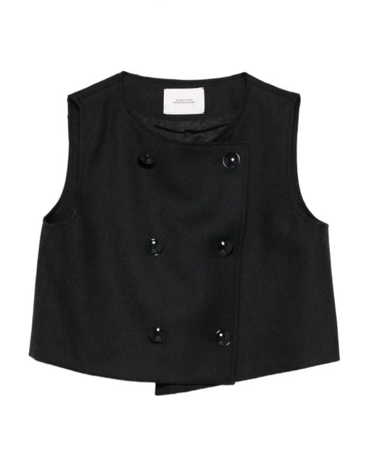 Dorothee Schumacher Black Wool Double-Breasted Top