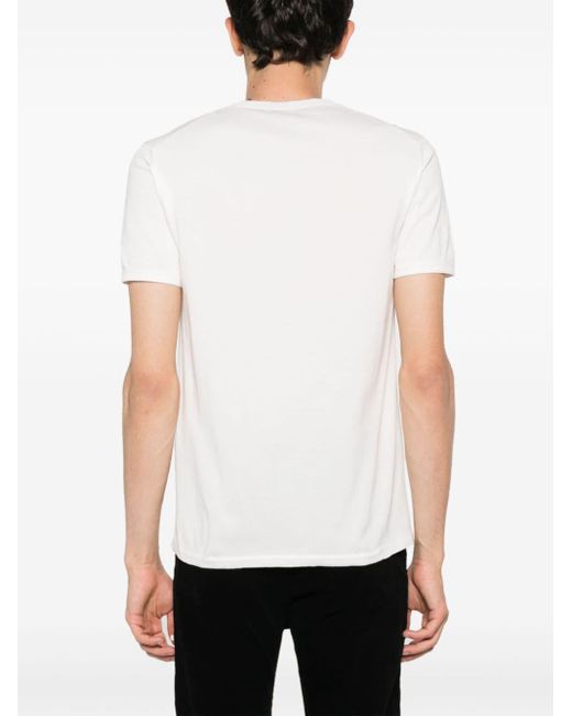 Tom Ford Fein geripptes T-Shirt in White für Herren