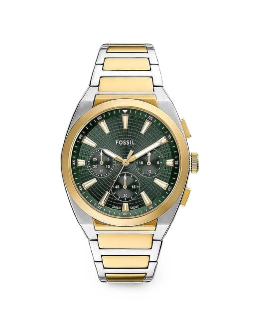 Fossil Metallic Everett Chronograph 44Mm Watch for men