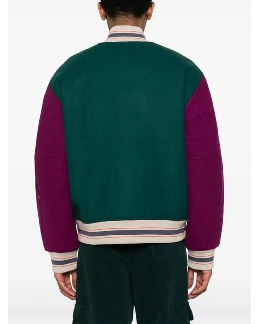 Acne Green Colour-Block Felted Jacket