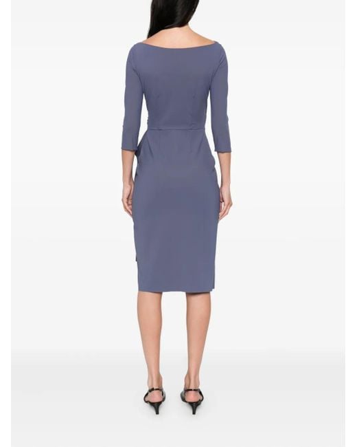 La Petite Robe Di Chiara Boni Blue Florien Wrap-Ruffle Midi Dress