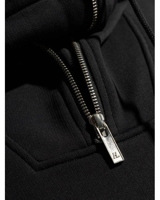 Helmut Lang Black Drawstring Stand-Up Collar Sweatshirt for men