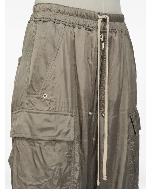 Rick Owens Gray Drawstring-Fastening Cargo-Pocket Trousers
